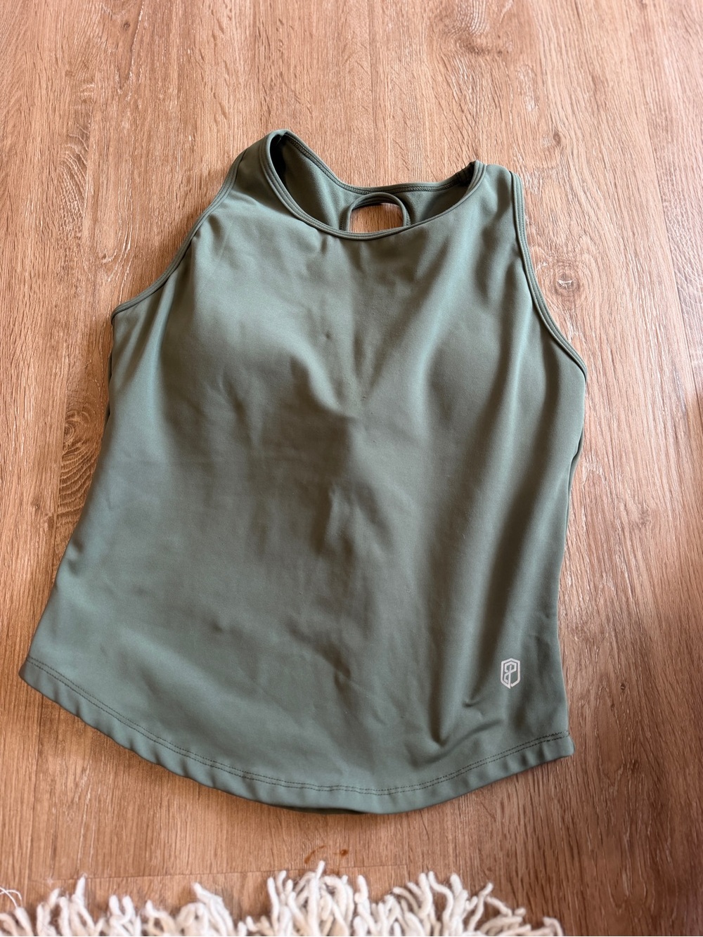 Born Primitive Olive Green Crisscross Strappy Back Tank Top Build in Bra - Picture 2 of 3
